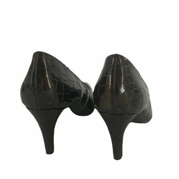 Bandolino Jossline Shoes Womens Size 8.5M Brown Printed Pointed Toe Pump Heels - Picture 3 of 7